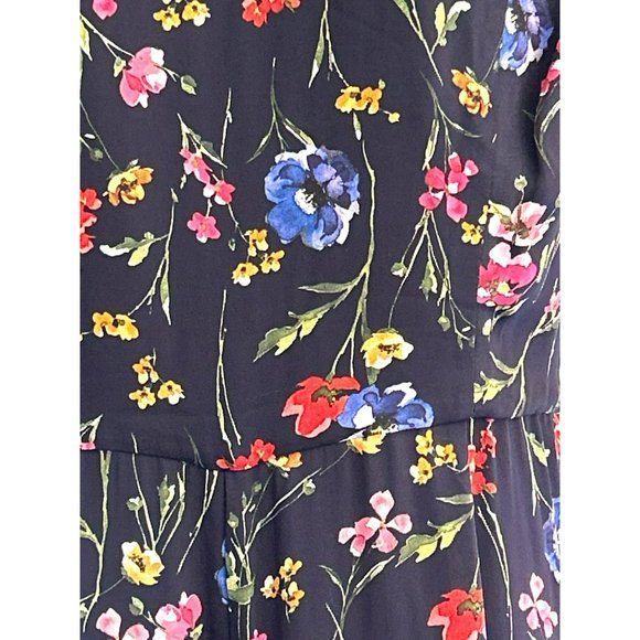 Hobbs London Women's Navy Laura Floral Jumpsuit Size 14 Sleeveless Wide Leg - Picture 3 of 6